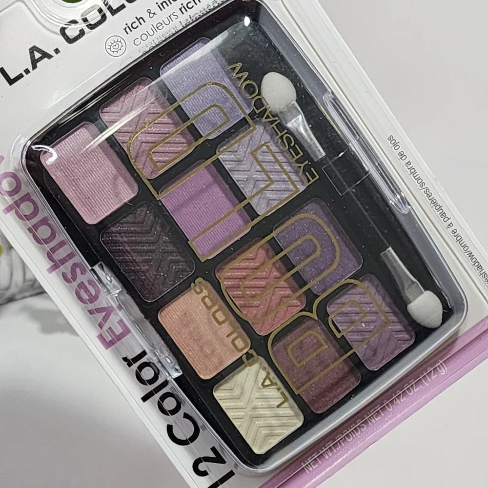 L.A. Colors 12 Color Eyeshadow Palette Bold Chic Colors C62157